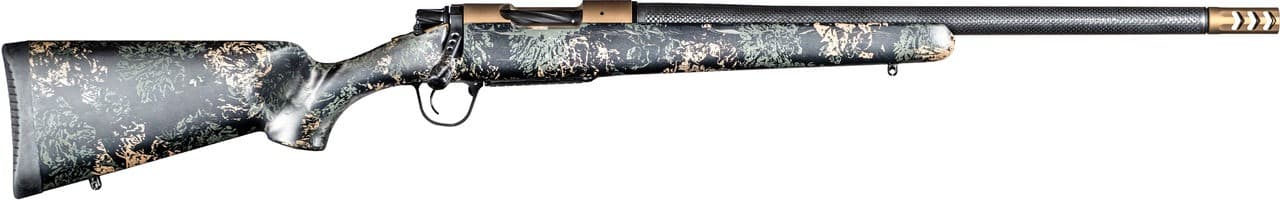Christensen Arms 8010632200 Ridgeline FFT 7mm PRC 3+1 22" Carbon Fiber/Threaded Barrel, Burnt Bronze Cerakote Rec, Green with Black/Tan Accents Stock