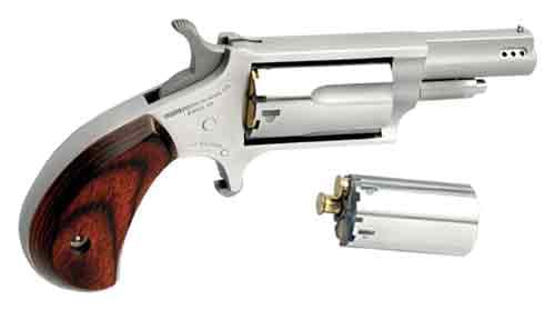 NAA 22MCP Mini-Revolver Combo 22 LR/.22 WMR Stainless/Rosewood 1.63 in. 5 rd.