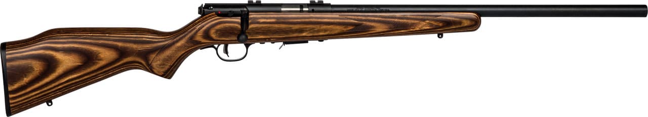 Savage Arms 96734 93R17 BV Full Size 17 HMR 5+1 21" Matte Black Heavy Barrel, Matte Black Drilled & Tapped Carbon Steel Receiver, Natural Brown Fixed Laminate Stock, Right Hand