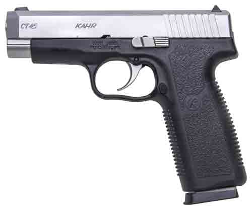 Kahr Arms CT4543 CT45 45 ACP 7+1 4" Stainless Steel Barrel, Matte Serrated Stainless Steel Slide, Black Polymer Frame, Black Textured Polymer Grip,
