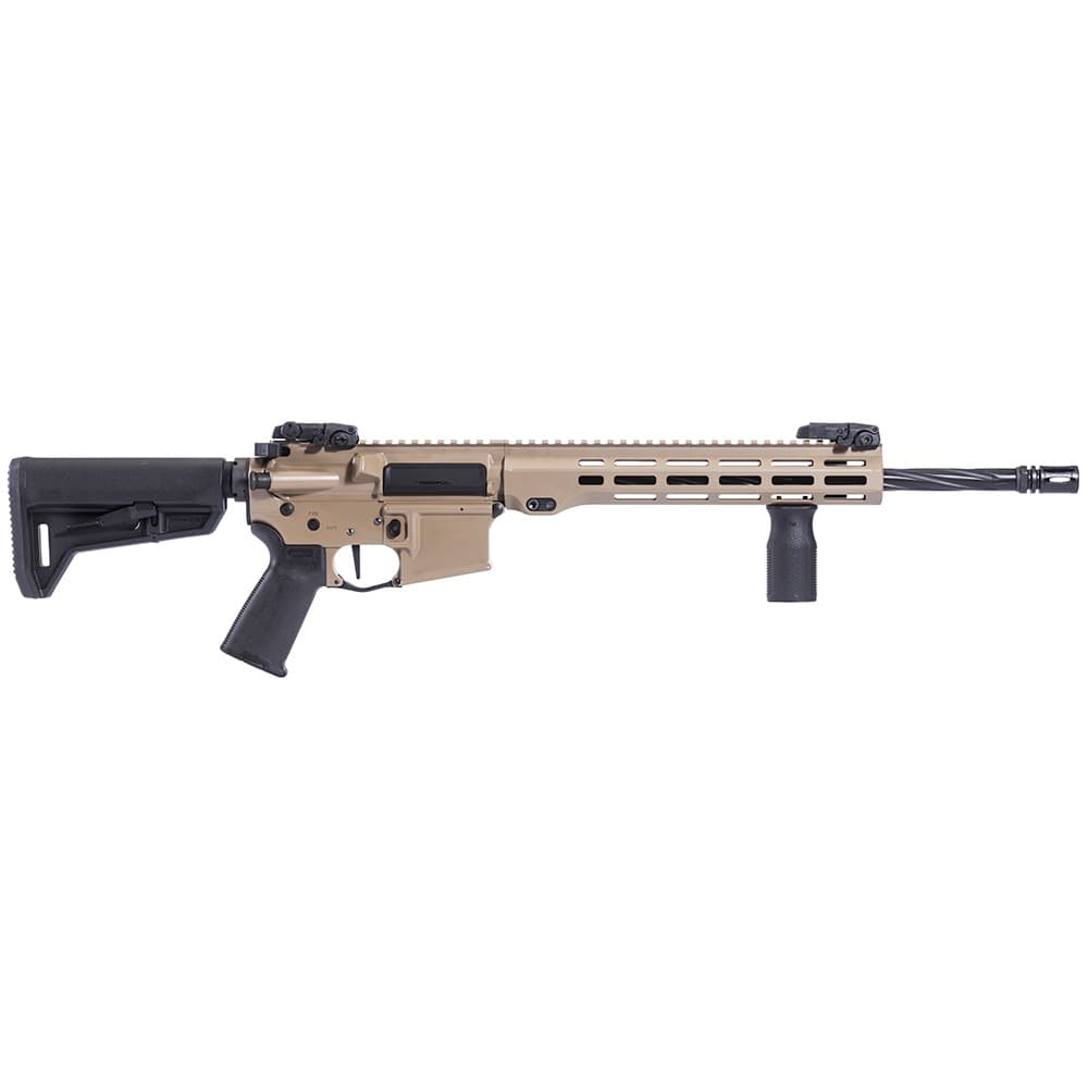 Maxim Defense MXM49735 MD15 L 5.56x45mm NATO 30+1 16" Fluted Barrel, FDE Rec/M-LOK Handguard, Black Magpul Furniture, SL-K Stock, MBUS Sights, Blackout Defense Flat Trigger