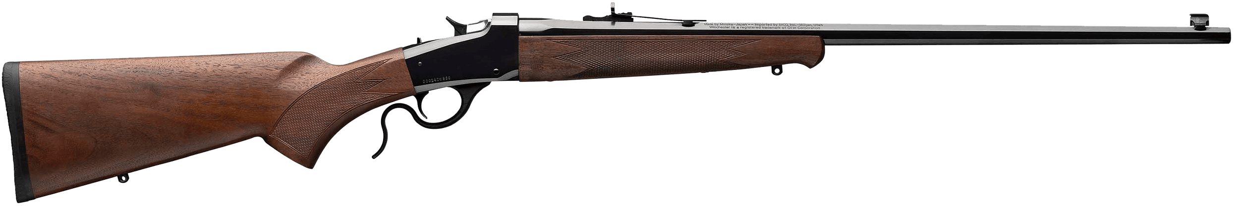 Winchester Model 1885 Low Wall Hunter 22 WMR 24 Inch 1rd Brushed Polish Blued Satin Walnut