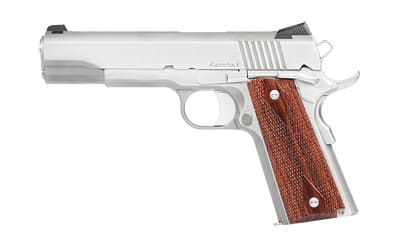 Dan Wesson 01889 Razorback 10mm Auto Caliber with 5" Match Grade Barrel, 8+1 Capacity, Overall Stainless Steel Finish, Beavertail Frame, Serrated Brushed Slide & Cocobolo Grip
