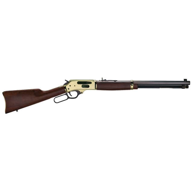 Henry H009BG Side Gate Full Size 30-30 Win 5+1 20" Blued Steel Barrel, Brass Polished Drilled & Tapped Brass Receiver, American Walnut Fixed Stock, Right Hand