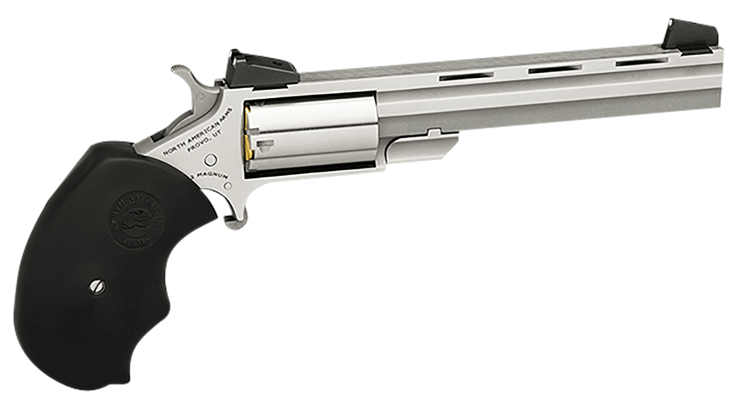 NAA Mini-Master Target Revolver 22 LR Stainless/Black 4 in. 5 rd. AS