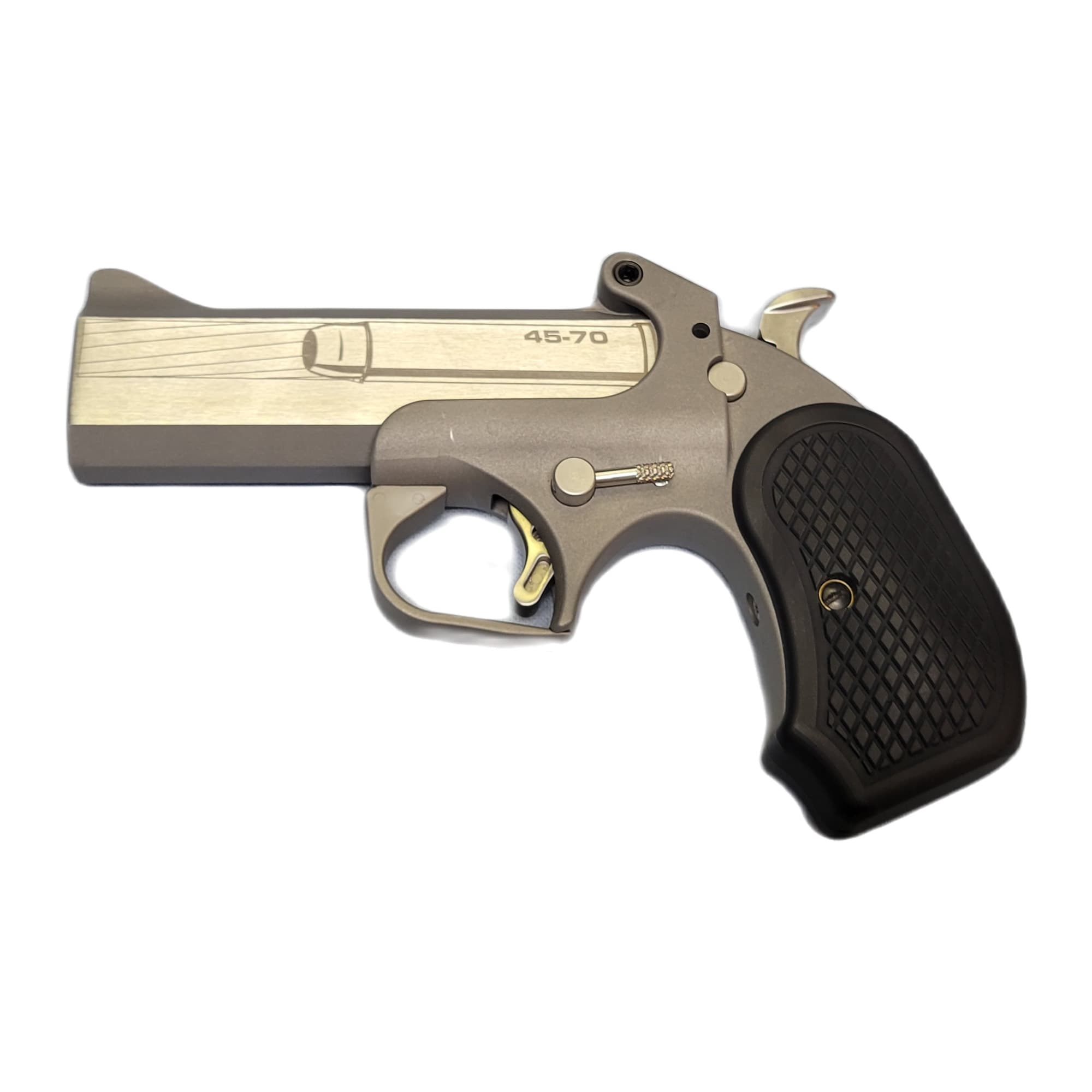 Bond Arms BACY Cyclops 45-70 Gov 1rd Shot 4.25" Stainless Stainless Steel Barrel Matte Stainless Black Extended B6 Resin Grips