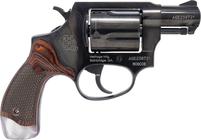 Heritage Manufacturing, Roscoe Talo, .38 Special, 2 inch, 5 Round, Blued Finish, Rosewood Grips
