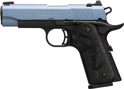 Browning 1911-380 Compact 380 Acp 3.63in 8+1 Polar Blue Slide Polymer Frame