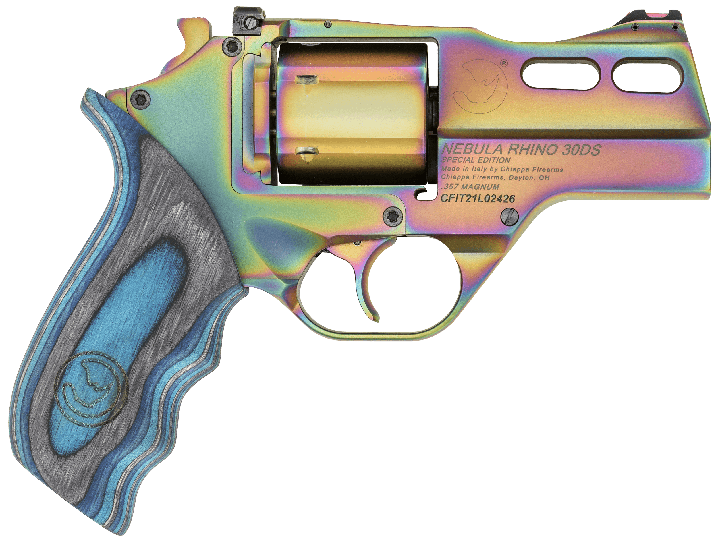 Chiappa Firearms Rhino 30DA 357 Magnum 3 Inch 6 Rounds Rainbow PVD Aluminum