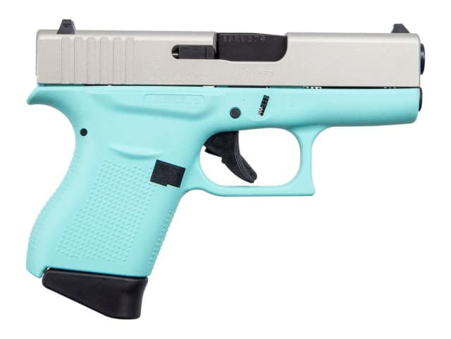Glock G43 9mm Luger 3.41in 6rd Robin's Egg Blue Cerakote Satin Aluminum