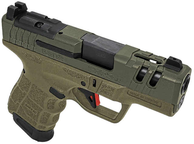 SAR USA SAR9SCG2OD SAR9 SC Gen2 Sub-Compact Frame 9mm Luger 15+1 3.30" Black Steel Barrel, OD Green Cerakote Ported/Serrated Steel Slide, OD Green Polymer Frame & Grip