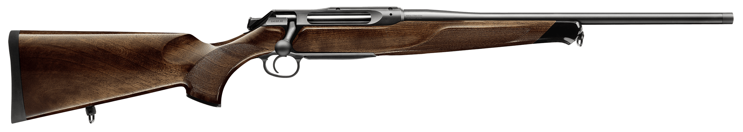 Sauer 80117094 505 Lux Full Size 308 Win 5+1 22" Matte Blued Threaded Barrel, Matte Blued Saddle Mount Steel Receiver, Grade 2 Wood Fixed Stock