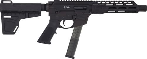 Freedom Ordnance FX9P8 FX-9 9mm Luger 8.25" 33+1 Black Hard Coat Anodized Black Polymer Grip KAK Shockwave Pistol Brace