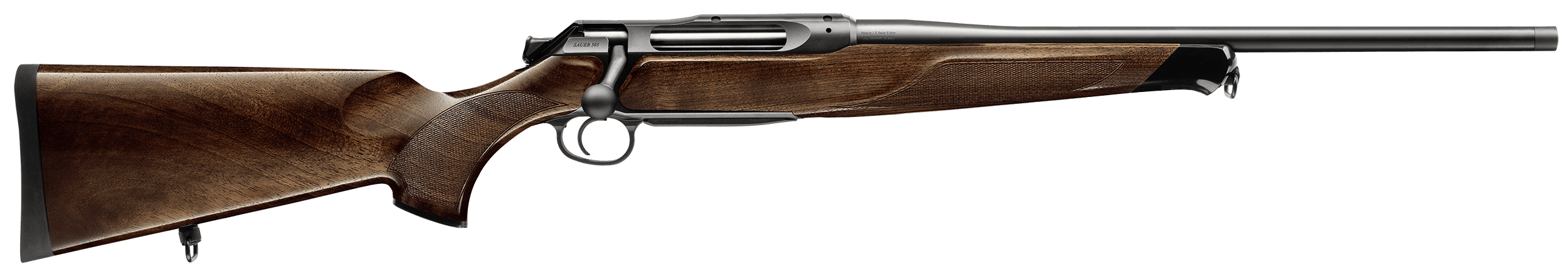 Sauer 80117660 505 Lux Full Size 6.5 PRC 3+1 24" Matte Blued Threaded Barrel, Matte Blued Saddle Mount Steel Receiver, Grade 2 Wood Fixed Stock