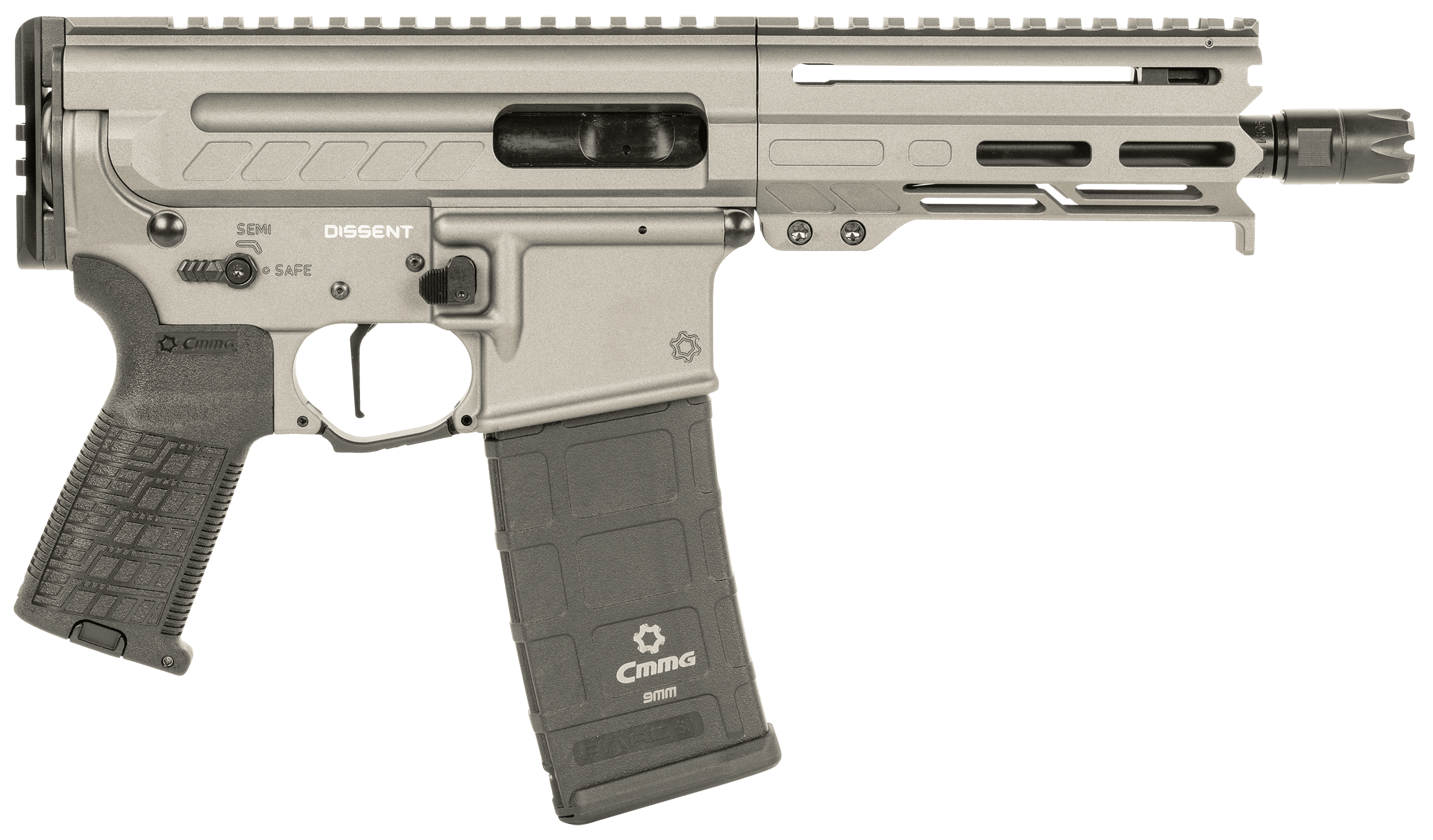 CMMG Dissent MK4 9mm Luger 6.50" 33+1 Tungsten Gray