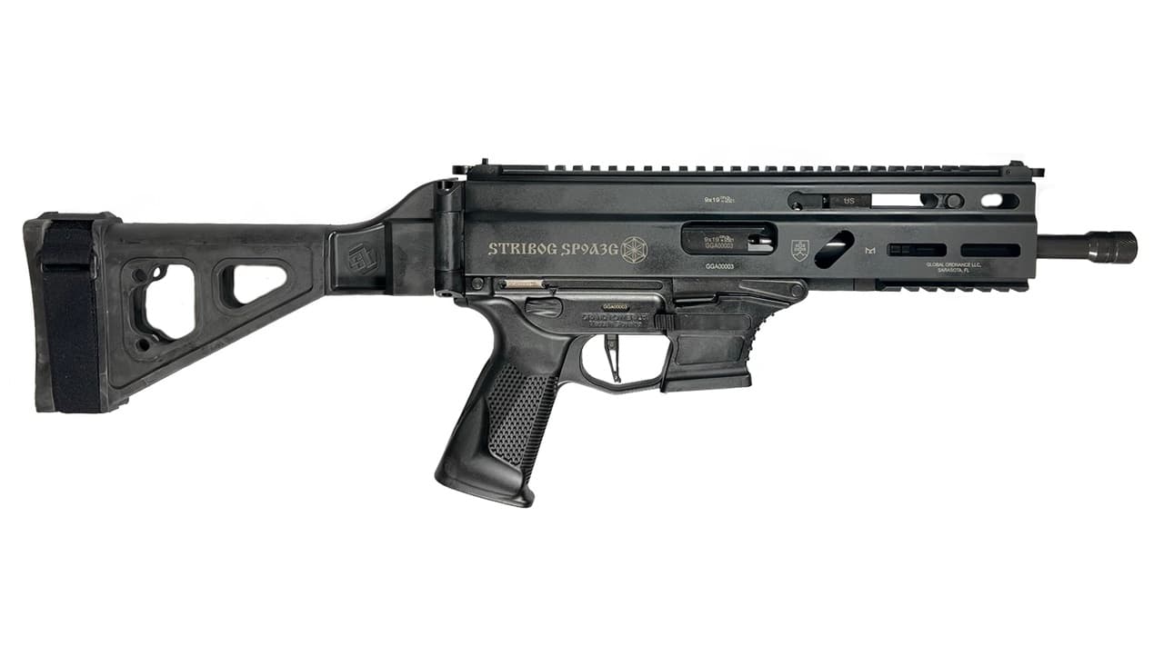 Grand Power Stribog SP9A3G 9mm 5" Threaded Barrel 30rd Black/Gray Folding Brace
