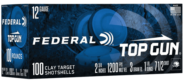 Federal Top Gun 12 Gauge Shotgun Ammo 1 1/8 Ounce 7.5 Shot 100 Rounds