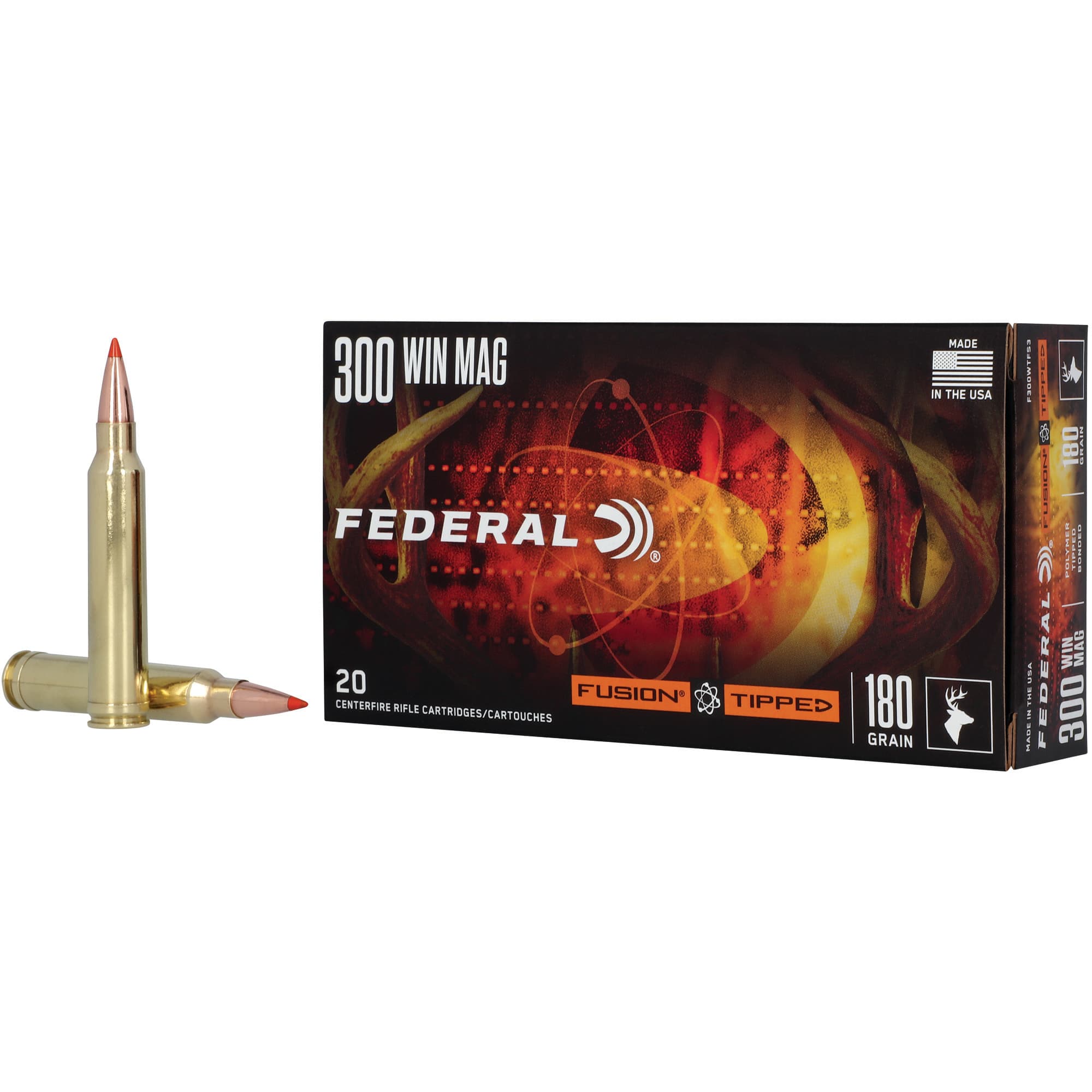 Federal Fusion 300 Winchester Magnum Bonded Soft Point 180 Grain 20 Rounds