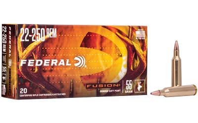 Federal Fusion 22-250 Remington Soft Point 55 Grain 20 Rounds