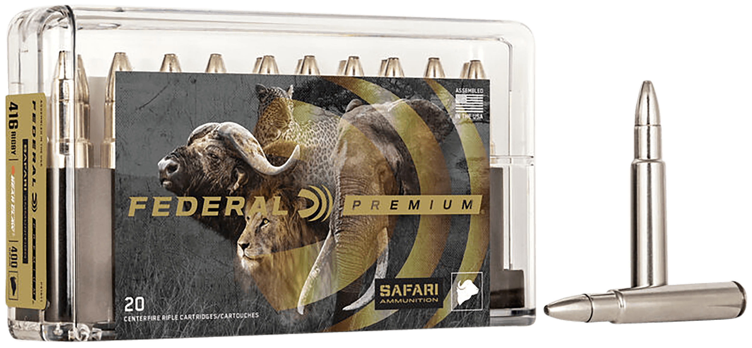 Federal Premium Cape-Shok 416 Rigby Trophy Bonded Bear Claw 400 Grain 20 Rounds