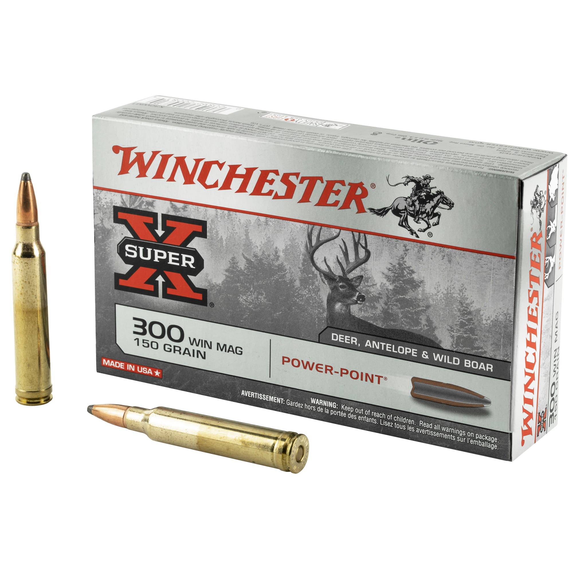 Winchester Super-X, 300 Winchester Magnum, Power-Point, 150 Grain, 20 Rounds