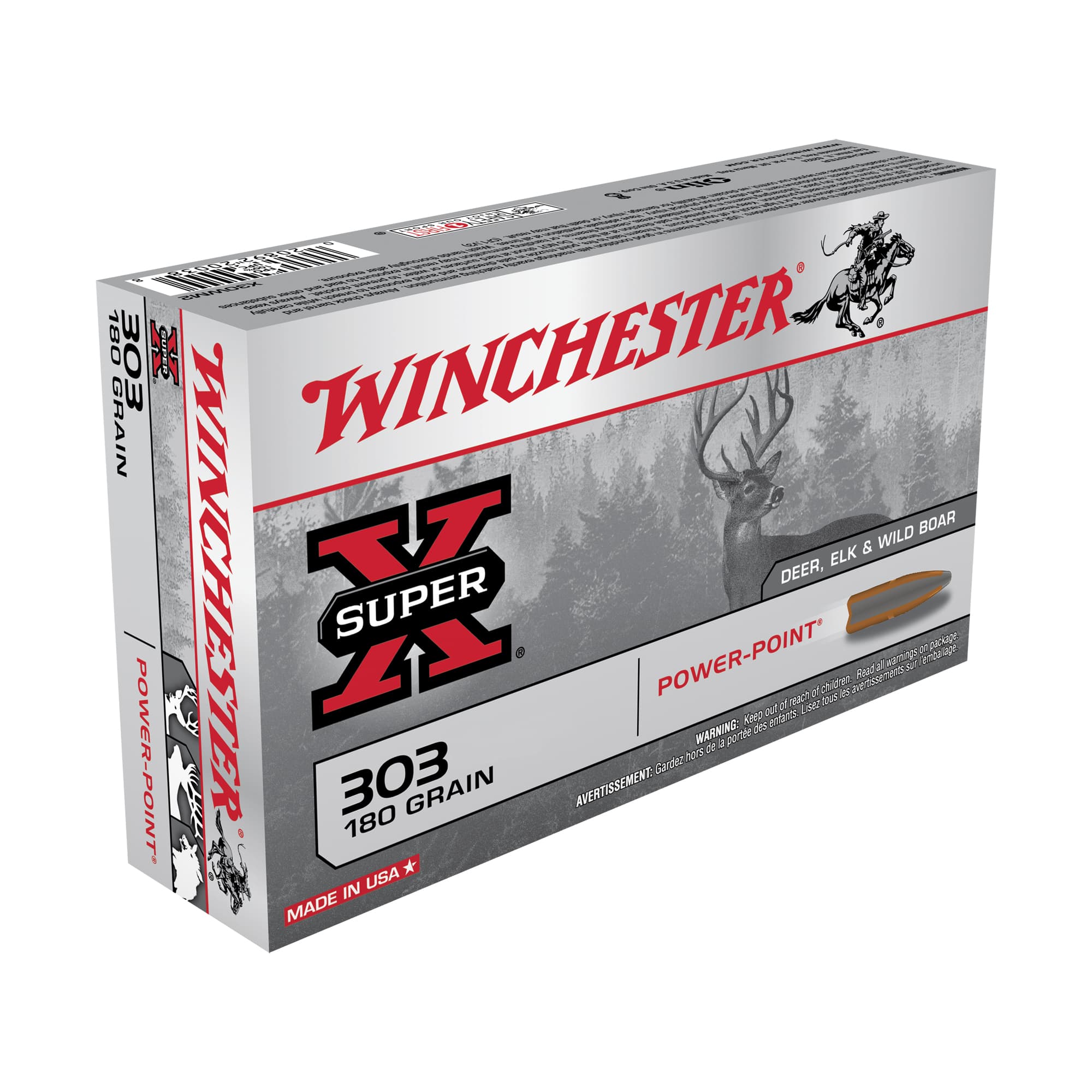 Winchester, Super-X, 303 British, Power Point, 180 Grain, 20 Rounds