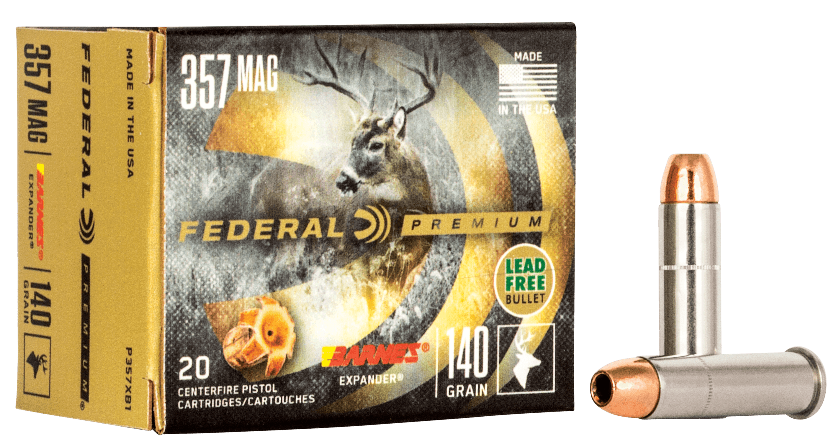 Federal Premium Pistol Ammo 357 Magnum Barnes Expander 140 Grain 20 Rounds
