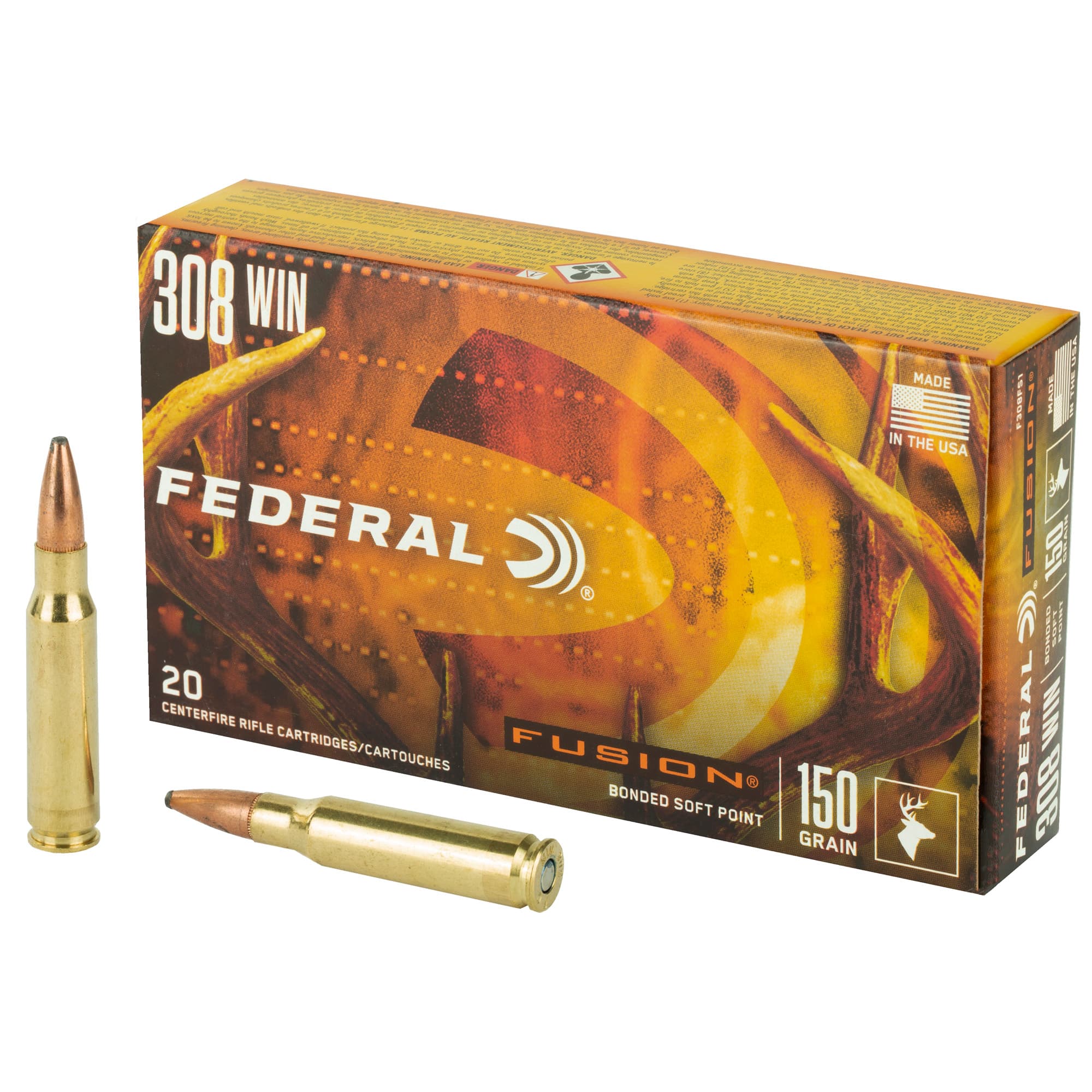 Federal Fusion Rifle Ammo 308 Win 150 gr. Fusion Soft Point 20 rd.