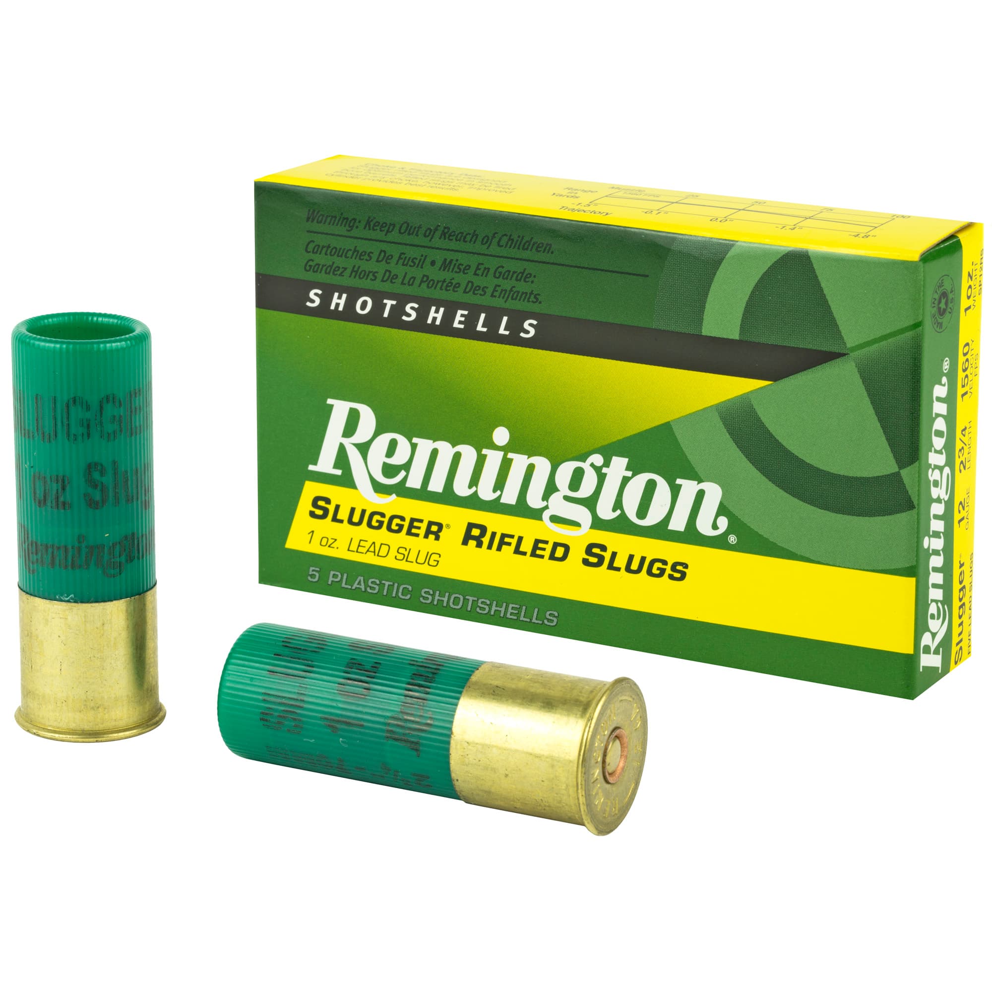 Remington Ammunition 20300 Slugger 12 Gauge 2.75" 1 oz Rifled Slug Shot 5 Per Box/ 50 Cs