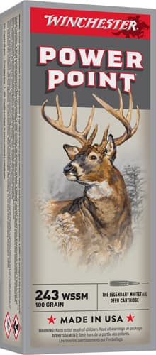 Winchester Power Point 243 Winchester Super Short Magnum 100 Grain 20 Rounds