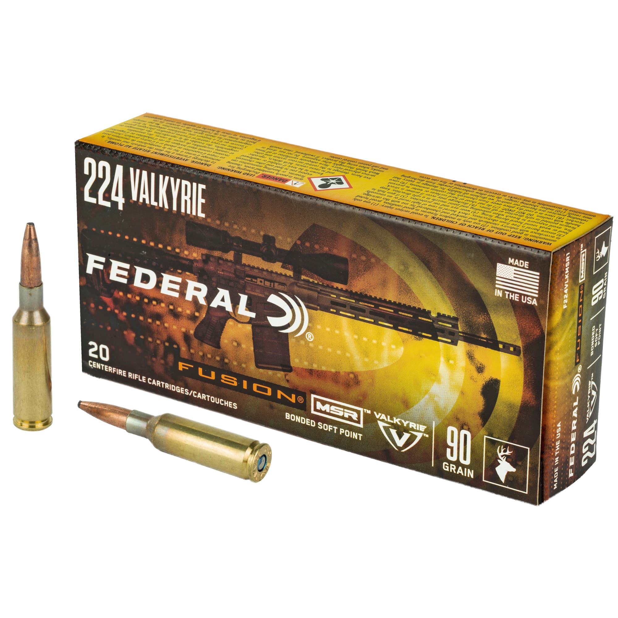 Federal Fusion 224 Valkyrie 90 Grain Fusion 20 Rounds