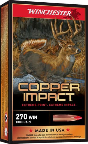 Winchester Copper Impact 270 Winchester Copper Extreme Point 130 Grain 20 Rounds