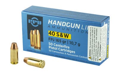 Prvi Partisan PPH40F 40 S&W Flat Point Jacketed 165 Grain 50 Rounds