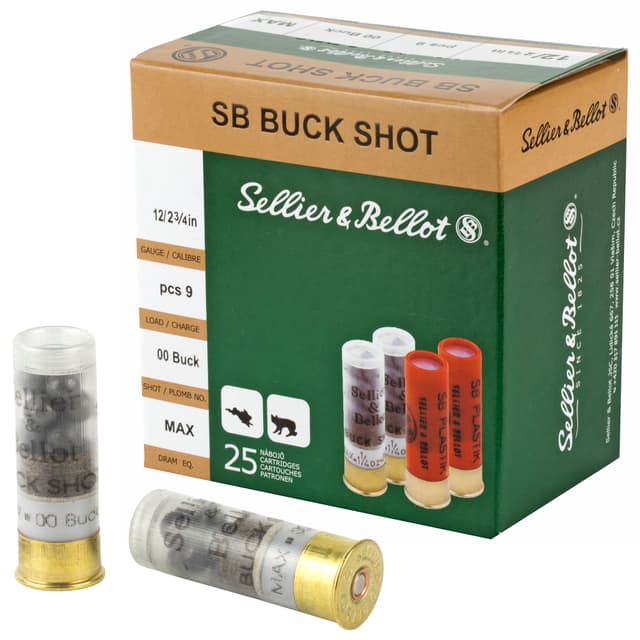 Sellier & Bellot 12 GA 2.75" 1-1/8oz #00 Buck 25rd Box