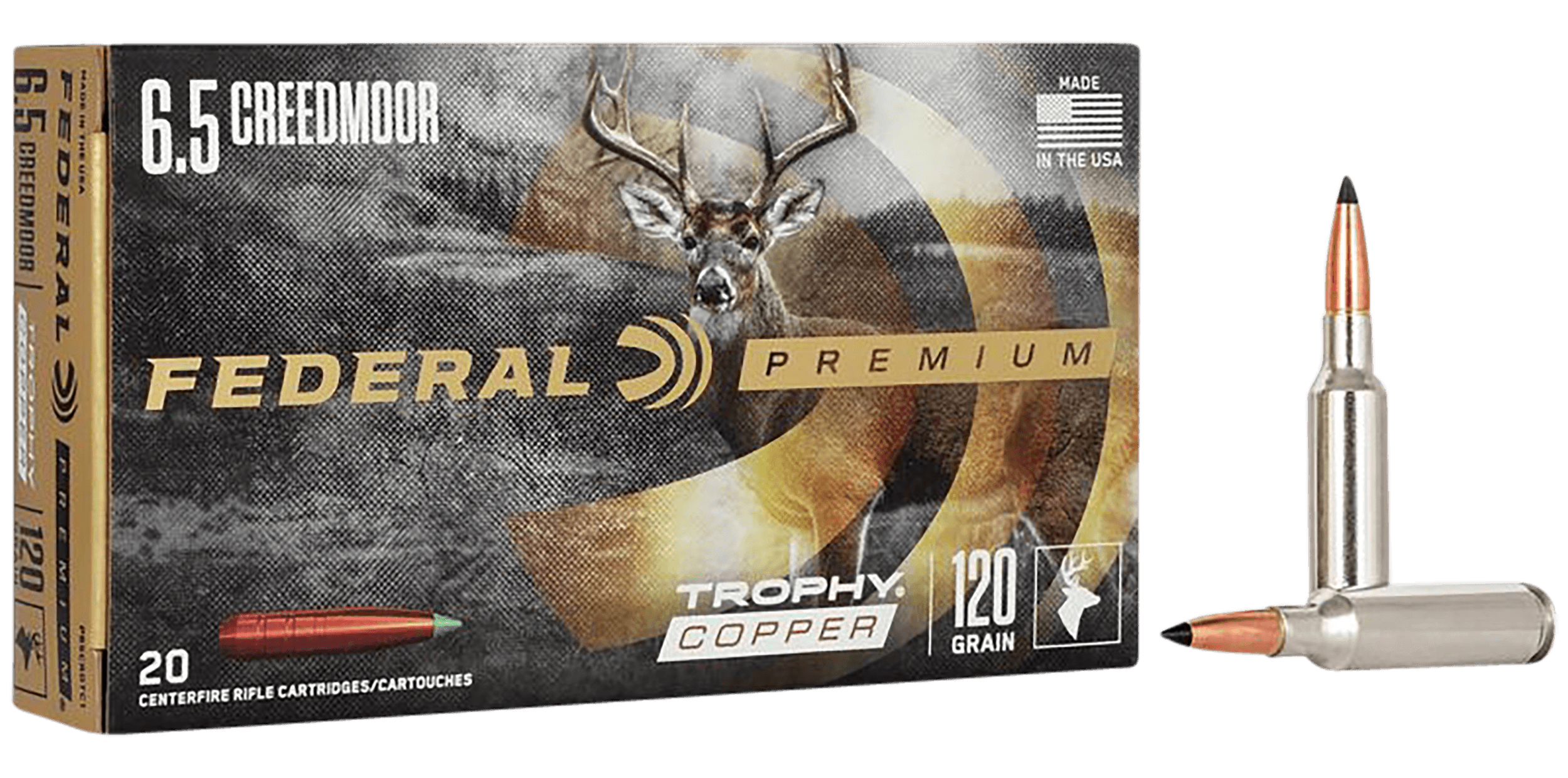 Federal Premium 6.5 Creedmoor Trophy Copper 120 Grain 20 Rounds