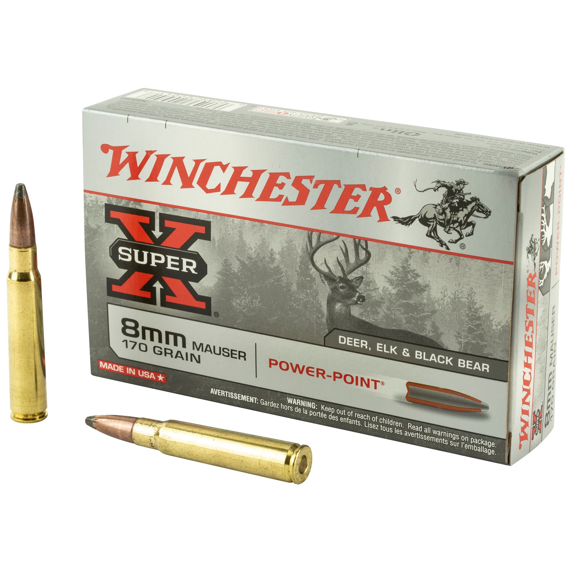 Winchester Super X 8mm Mauser Power Point 170 Grain 20 Rounds