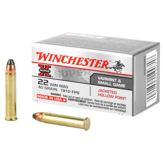 Winchester Super X 22 Winchester Magnum Rimfire Jacketed Hollow Point 40 Grain 50 Rounds