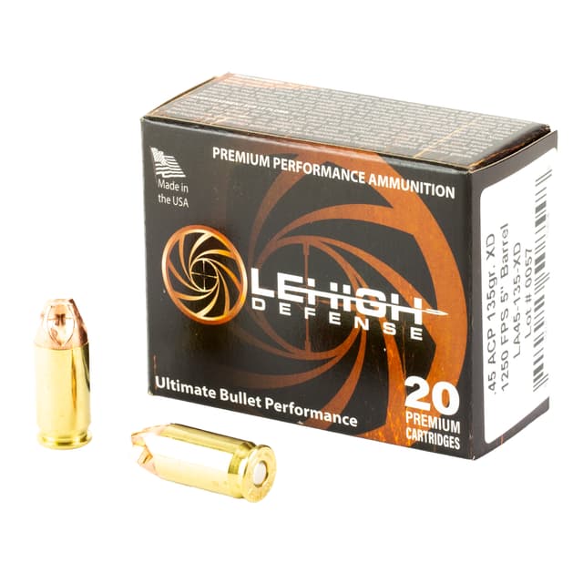 Lehigh Defense LA45135XD Xtreme Defense 45ACP 135gr Lehigh Defense XD FMT 20 Rounds