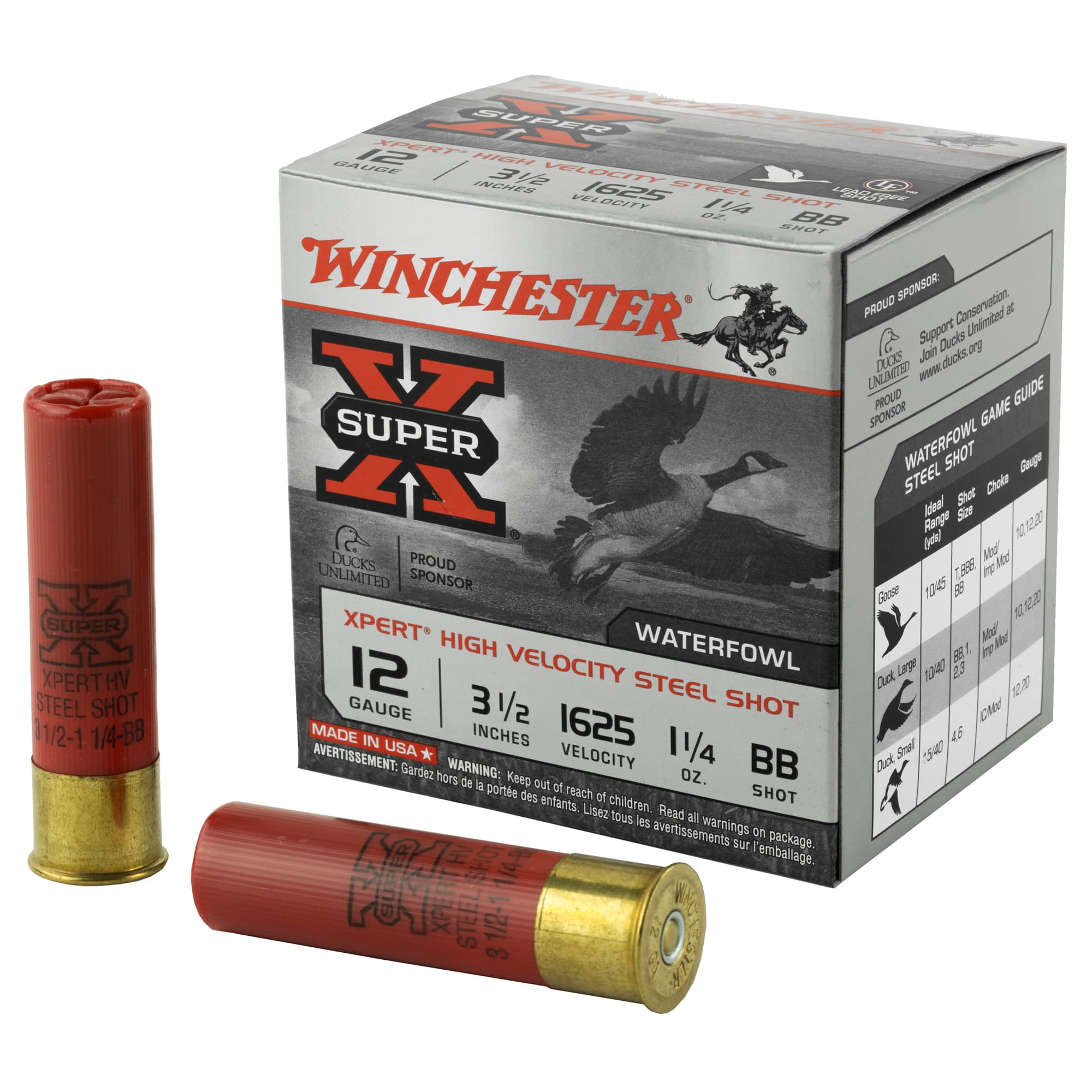 Winchester Xpert Hi-Velocity Steel 12 Gauge BB Shot 1 1/4 Oz 25 Rounds
