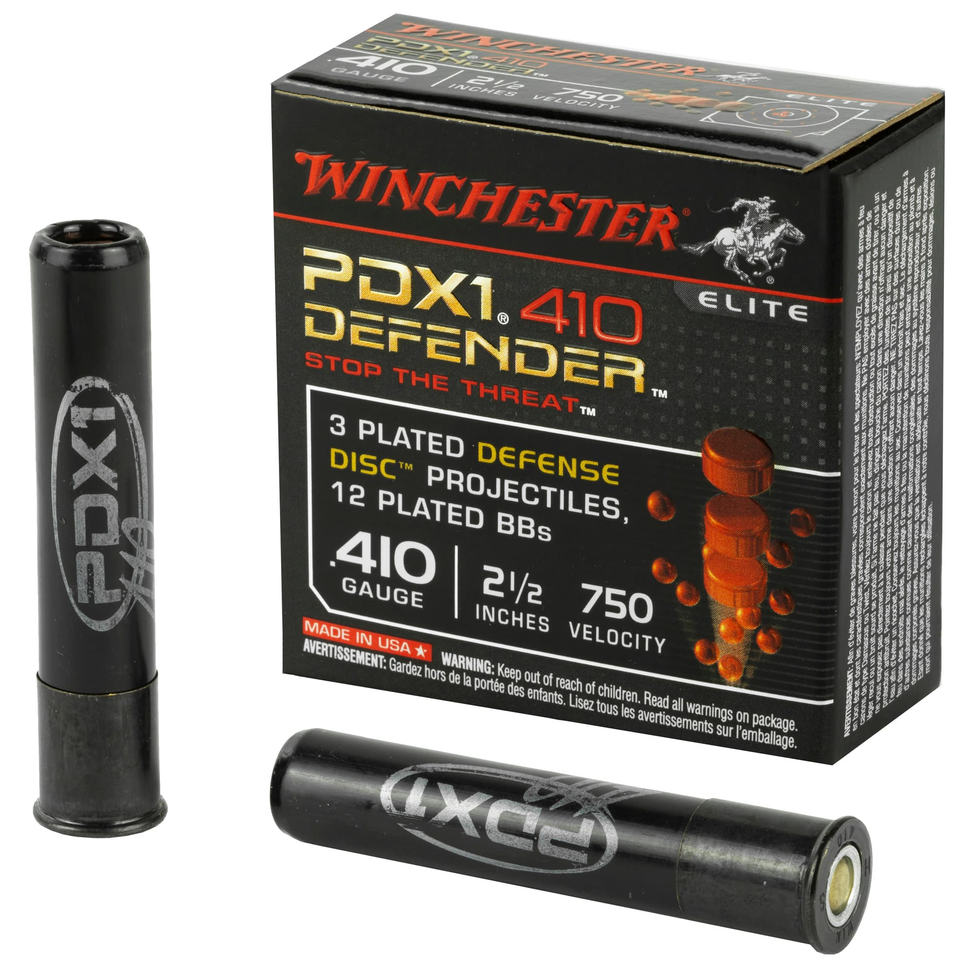 Winchester PDX1 Defender Load 410 Bore Defense Discs and BBs N/A 10 Rounds