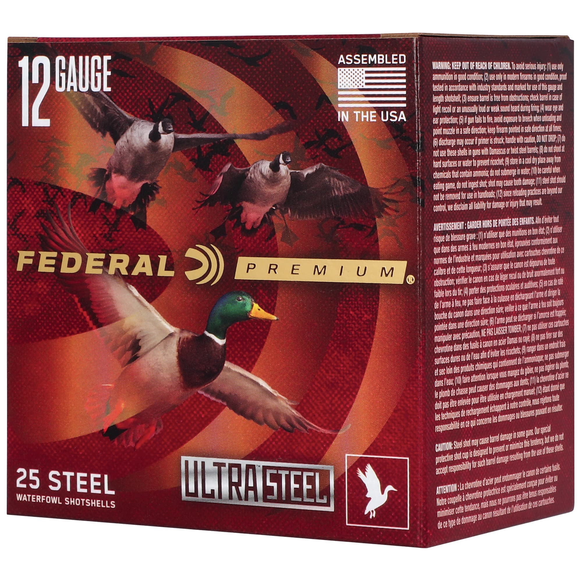 Federal Ultra Steel 12 Gauge Steel Shot 1 1/4 Ounce #2 25 Rounds
