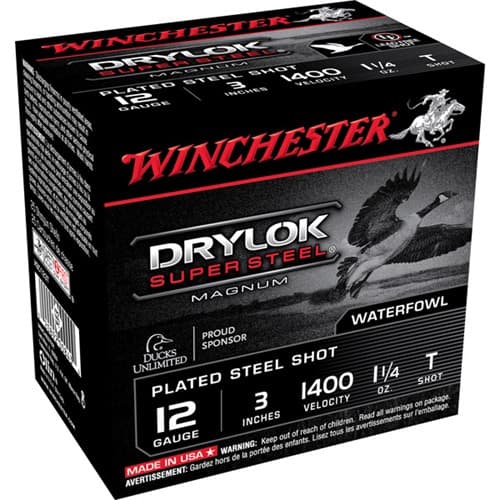 Winchester Drylok Super Steel Magnum 12 Gauge Steel Shot 1-1/4 Ounce 25 Rounds