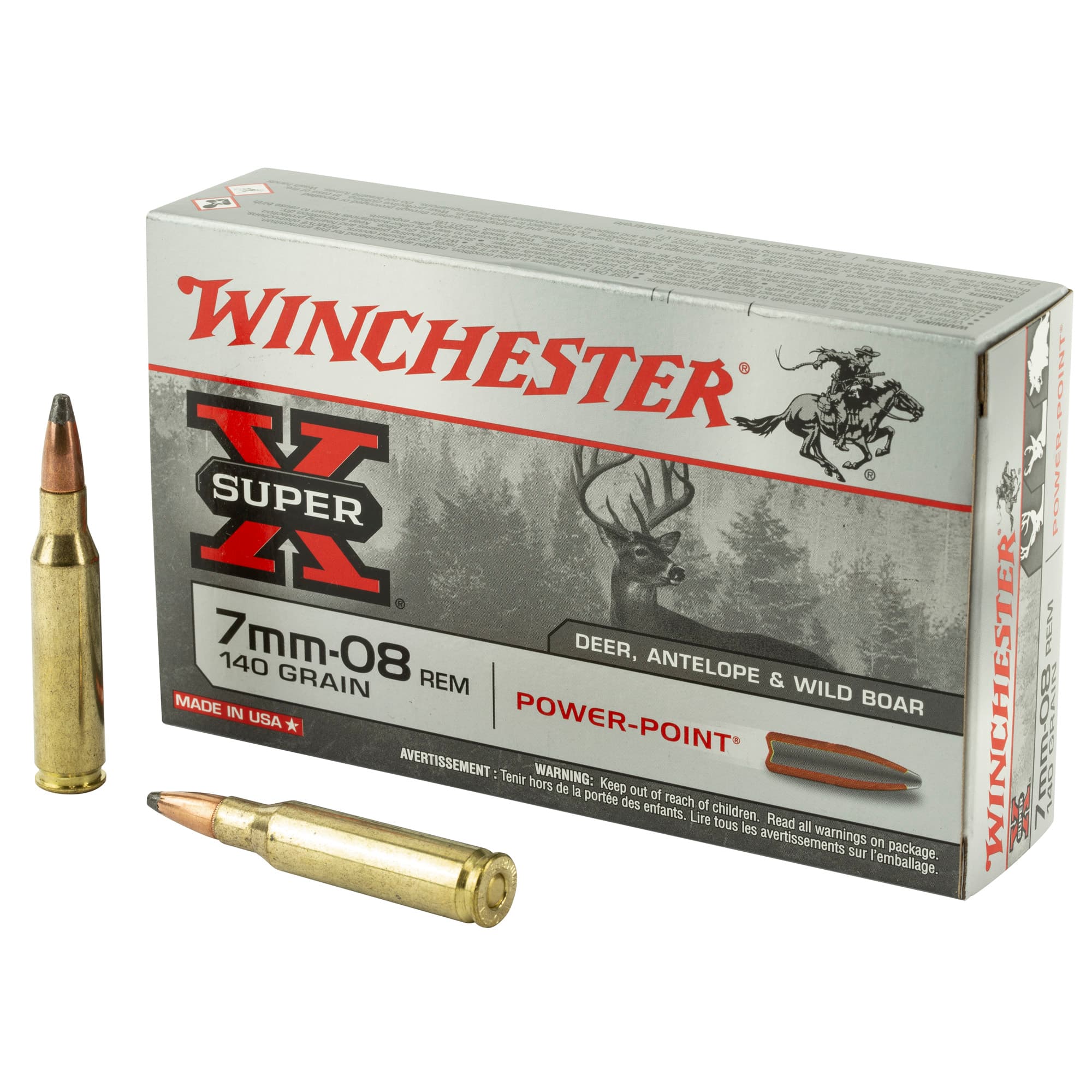 Winchester Super X 7mm-08 Remington Power Point 140 Grain 20 Rounds