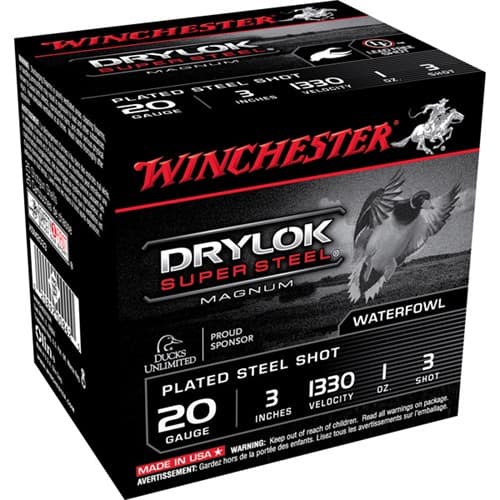 Winchester DryLok Magnum Plated Load 20 Gauge Plated Steel Shot 1 oz 25 Rounds