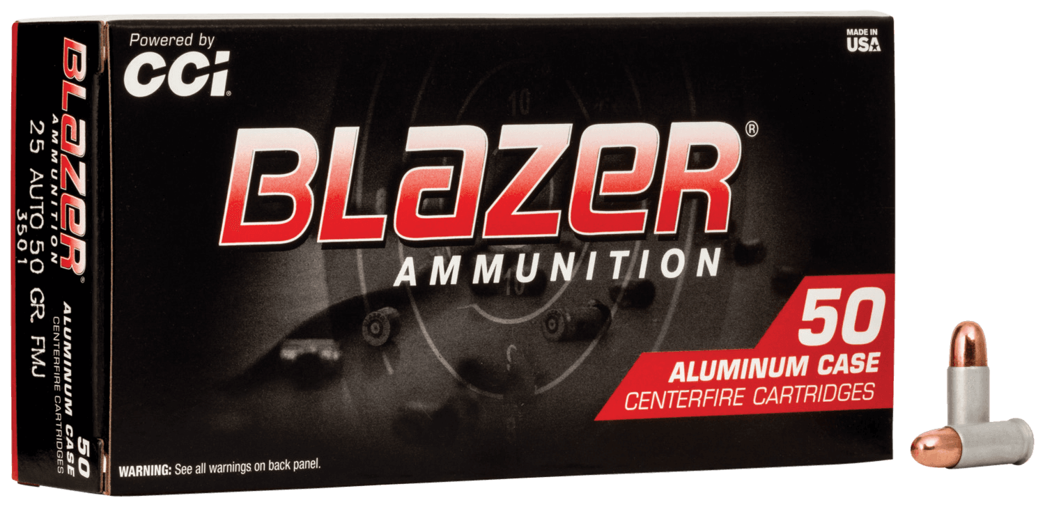 CCI Blazer 25 ACP Full Metal Jacket 50 Grain 50 Rounds