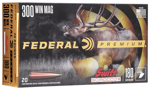 Federal Premium Swift Scirocco II 300 Winchester Magnum Polymer-Tipped 180 Grain 20 Rounds