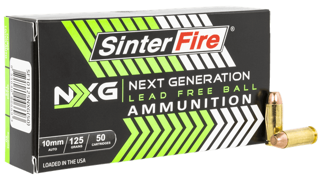 Sinterfire NXG Lead Free Ball Pistol Ammo 10mm 125 gr. Lead-Free Ball 50 rd.