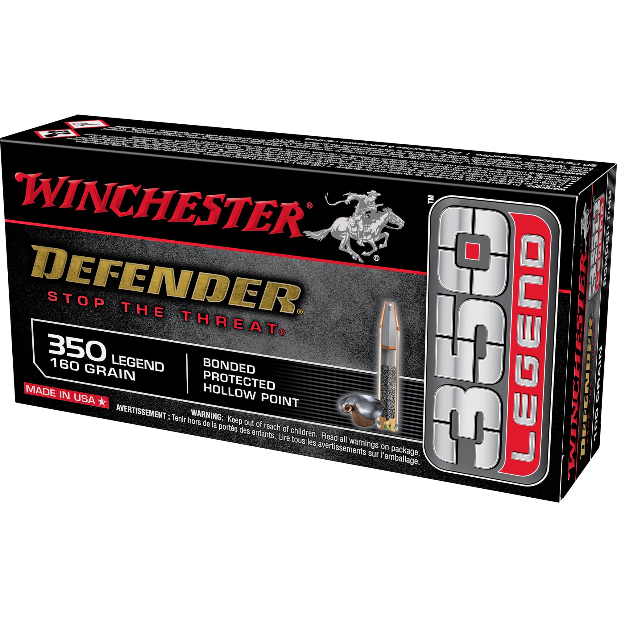 Winchester Defender 350 Legend Bonded Protected Hollow Point 160 Grain 20 Rounds