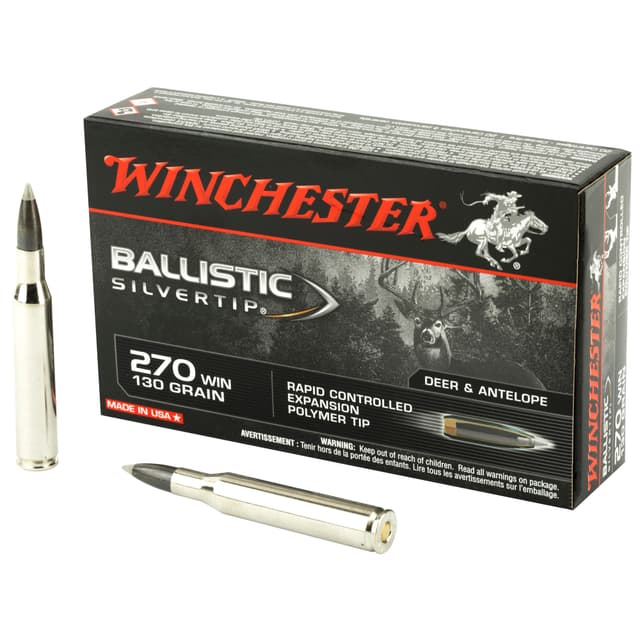 Winchester Ballistic Silvertip 270 Winchester Polymer Tip 130 Grain 20 Rounds