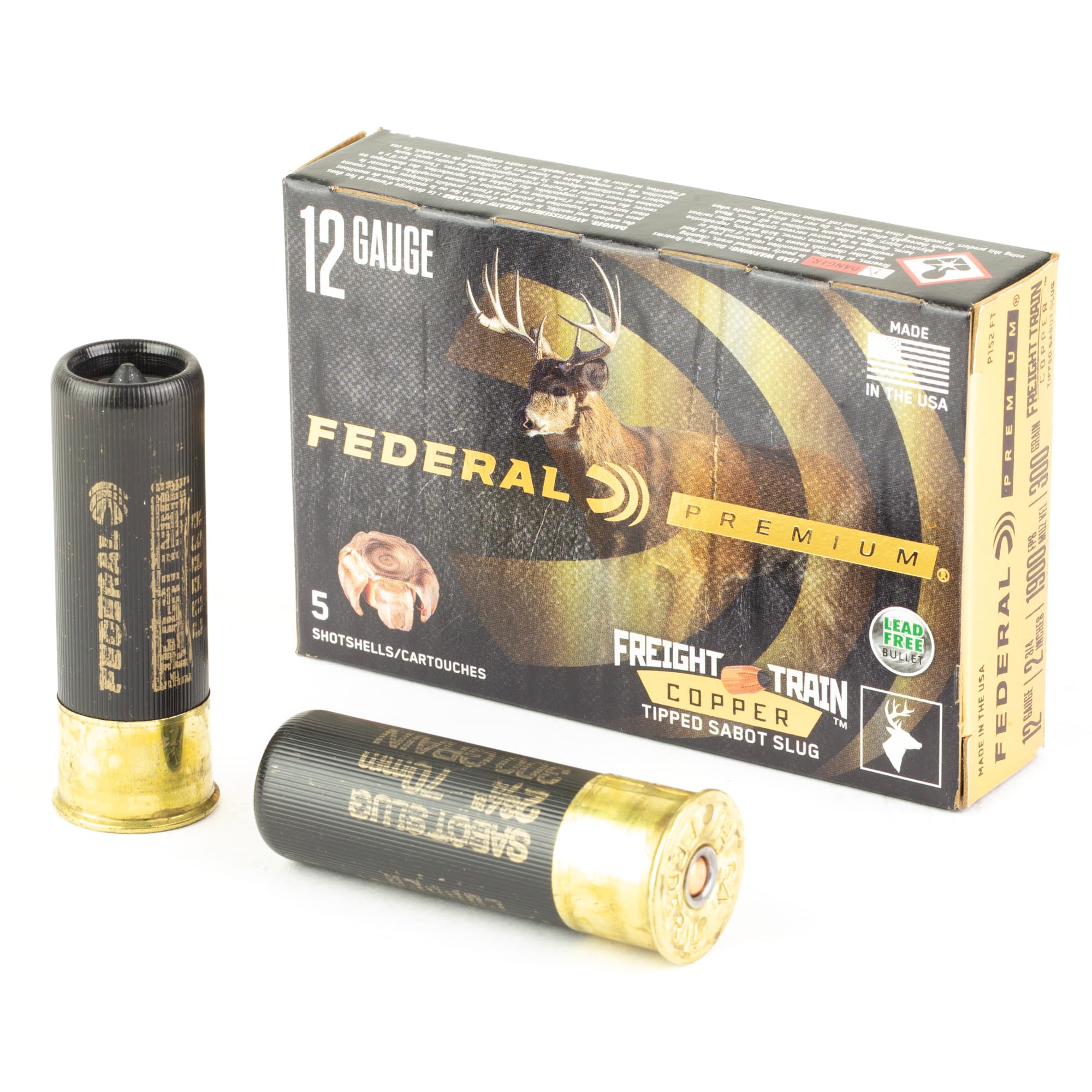 Federal P152FT Premium Freight Train 12Gauge 2.75" SlugShot 5 Per Box/10 Case